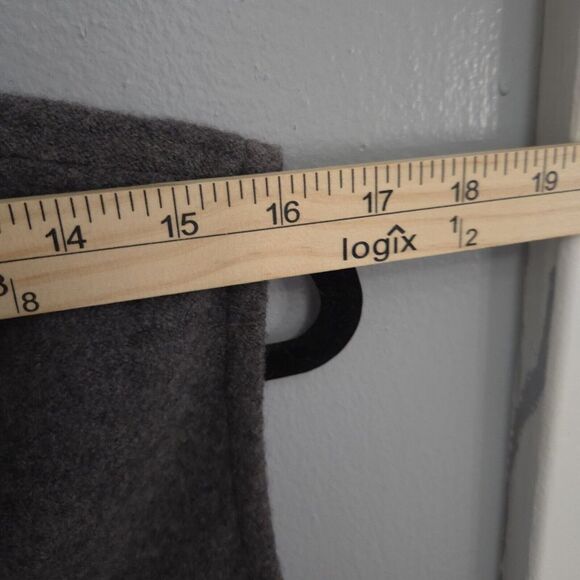 Talbots Gray 100% Wool‎ Detachable Black Faux Fur Collar Vtg Vest Size Med - Picture 4 of 9